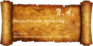 Neuschloss Arnolda névjegykártya